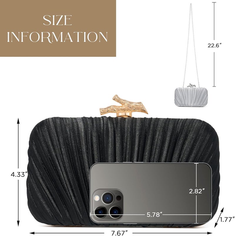 CHUNLI Clutch Purses for Women Evening/Wedding Chic Woven Bag Formal PU Leather Purse Designer Handbags for Women - Image 4